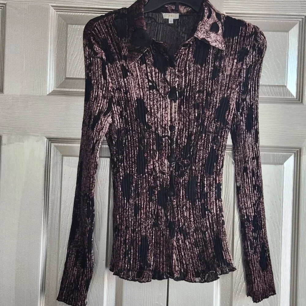 Vintage Velour See through LS Shirt Size L - Picture 4 of 4